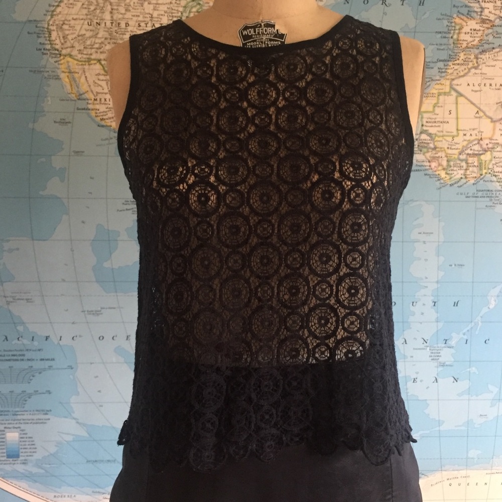 Madewell hi-line lace tank Button Back 🖤